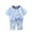 Blue, variant on Odeerbi Kids Boys Girls Cotton Pajama Sets Cartoon Printed Loungewear Fashion Casual Round Neck Short Sleeve Tops Printed Shorts Pajamas Sets Yellow