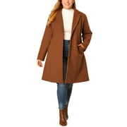 MODA NOVA Juniors Plus Size Notched Lapel Single Breasted Peacoat