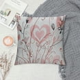 thumbnail image 2 of Love Throw Pillow Cushion Cover, Wedding Themed Floral Illustration with Little Hearts Blooming Abstract Art, Decorative Square Accent Pillow Case,, 2 of 5