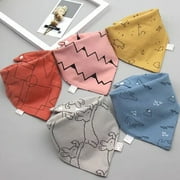 5Pcs/Set Baby Bibs Triangle Double Cotton Bandana Bibs Baby Boys Girls Babador Feeding Smock Infant Burp Cloth Baby Saliva Towel 3 One Size
