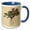 Blue/White, variant on 3drose, Print of Mountain Primula Plant from 1700, 11oz Two-tone Red Mug