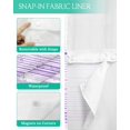 thumbnail image 3 of No Hook Shower Curtain with Snap-in Liner, Purple Stripe Waterproof Fabric Bathroom Curtains, Abstract Art Modern Vertical Striped Bath Curtains & Mesh Top Window 72"x78" Long, 3 of 6
