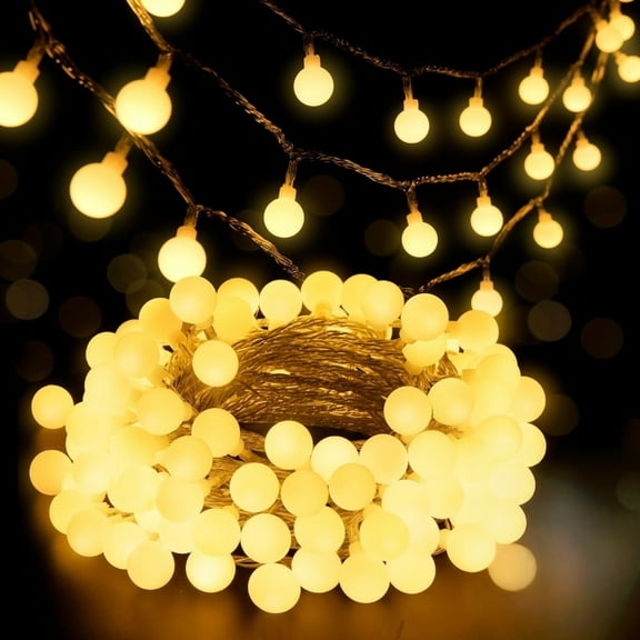 80 LED Connectable Globe String Lights Indoor Bedroom, 33ft Warm White Christmas Lights,  Hanging Fairy Lights for Decor(Battery not Included)