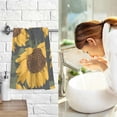 thumbnail image 6 of Coolnut Hand Towels Sunflower Drawing Patterned 2 PCS, Cotton Bath Towel for Drying Face Hands Body Decorative Water Absorbent Lightweight Towels for Bathroom Ktichen Travel Gym, 16"x28", 6 of 6