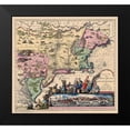 thumbnail image 2 of Seutter 13x12 Black Modern Framed Museum Art Print Titled - Novi Belgii In America Septentrionali, 2 of 5