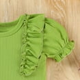 thumbnail image 3 of Hiiyo Infant Girls Outfits Ruffle Short Sleeve Ribbed T Shirt Floral Shorts Set, Size 0-24M, 3 of 5