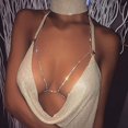thumbnail image 3 of Cadena de cristal para el cuerpo, cadena de sujetador ostentosa con diamantes de imitación plateados, Bikini Sexy, accesorios de cadena para el cuerpo para discoteca para mujeres y niñas JM, 3 of 5