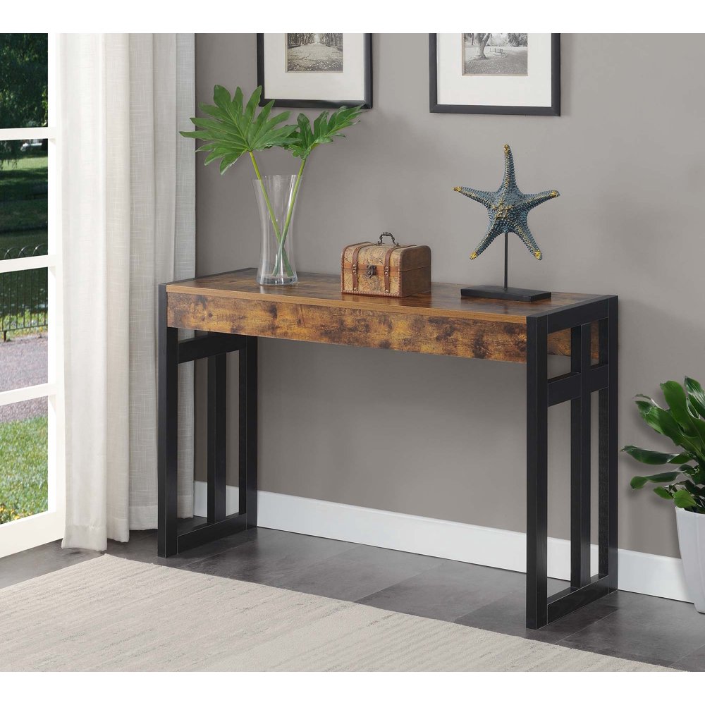 Convenience Concepts Monterey Console Table, Barnwood/Black Walmart