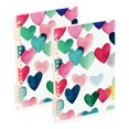 thumbnail image 2 of Haosy Raining Hearts Notebooks 1-subject Journal 60 Sheets A5 College Ruled Paper Detachable Ring 8.3"x5.7", 2 of 8
