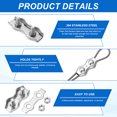 thumbnail image 3 of Uxcell M2 304 Stainless Steel Double Wire Rope Clips, Cable Clamp Fixing Clips for 1mm to 1.8mm Diameter Wire Rope Fastener, 10pcs, 3 of 5