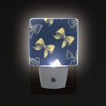thumbnail image 3 of Hand Drawn Yellow Bows LED Night Light Sensor Lamp Plug-in Adjustable Brightness 2 Pack, 3 of 7