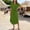 *Green, variant on ClodeEU Women's Short Sleeve Button Down Shirt Dress,Casual Tie Waist Midi Dress with Side Slit Black,Women's Plus L