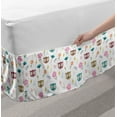 thumbnail image 2 of Nursery Bed Skirt, Repetitive Pattern Big Eyed Owl Heads Colorful Flowers and Abstract Motifs, Elastic Bedskirt Dust Ruffle Wrap Around for Bedding Decor, 4 Sizes, White Multicolor, by Ambesonne, 2 of 2