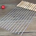 thumbnail image 2 of Maoww Stainless Skewers Reusable Wooden Handle Twisted Kabab Sticks BBQ Tools, 2 of 8