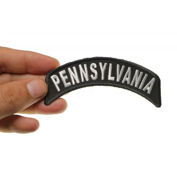 Patch, Small Embroidered Rocker (Iron-On or Sew-On), Pennsylvania State Patch, 4" x 1.75" Arch