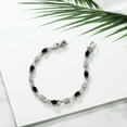 thumbnail image 5 of Gem Stone King 925 Sterling Silver Black Onyx Tennis Bracelet for Women (3.20 Cttw, Gemstone December Birthstone, Oval 6X4MM, 7 inch), 5 of 6