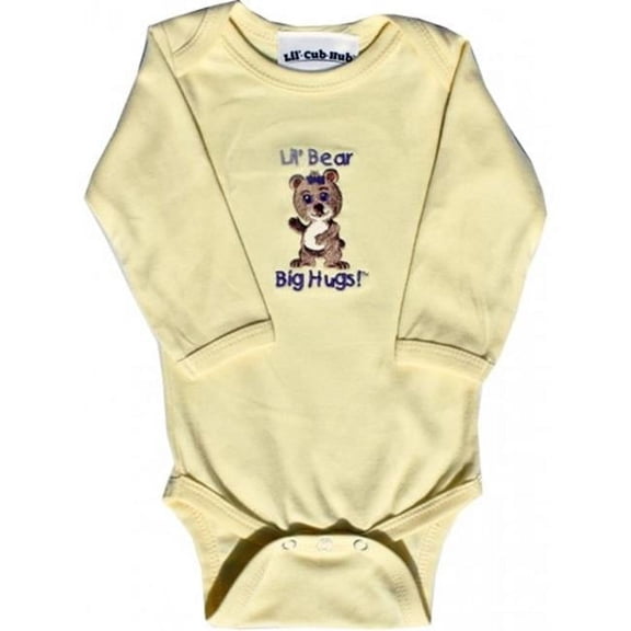 Lil Cub Hub 5CLSOGBY-612 Girl Bear Yellow Long Sleeve One Piece - 6-12 months