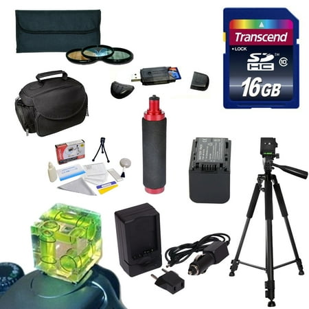 Best Value Kit for Sony NEX-VG30 Camcorder includes 16GB Memory Card, Reader, 3 PC Filter, NP-FV70 Battery, Charger,Tripod, Triple Bubble Level, Handgrip,Case, Deluxe Cleaning Kit, (Best Camera Program For Pc)