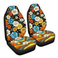 thumbnail image 7 of ZIATUBLE Hippie Flower Auto Interior Seat Protector High Back Universal Bucket Seat Cover Set 2 Packs Elastic Car Front Seat Covers Fit for Most SUV Sedan Truck Car Decor Accessories, 7 of 7