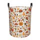thumbnail image 1 of Balery Thanksgiving with Food Cesta de ropa redonda con asas, impermeable, independiente, para ropa, juguetes, dormitorio y familia-Small, 1 of 6