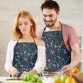thumbnail image 5 of Pioneer Flower Floral Print Pattern Apron-Garden Aprons for Women with Pockets-Cotton Linen Waterproof Kitchen Cooking Gardening Aprons Adjustable for Kitchen,Cooking,BBQ and Salon 33x27 Inch, 5 of 7