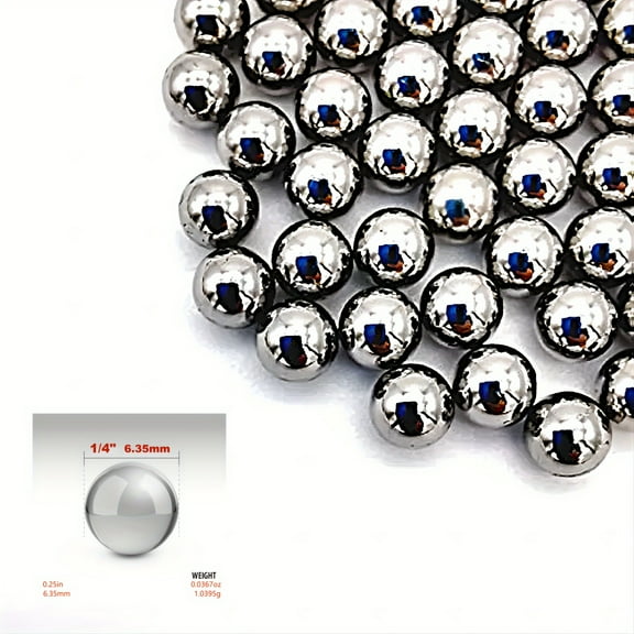 Xemussa Precision Carbon Steel Balls 1/4" (6.35mm) Versatile And Durable Wheel Bearings, 498 Pieces