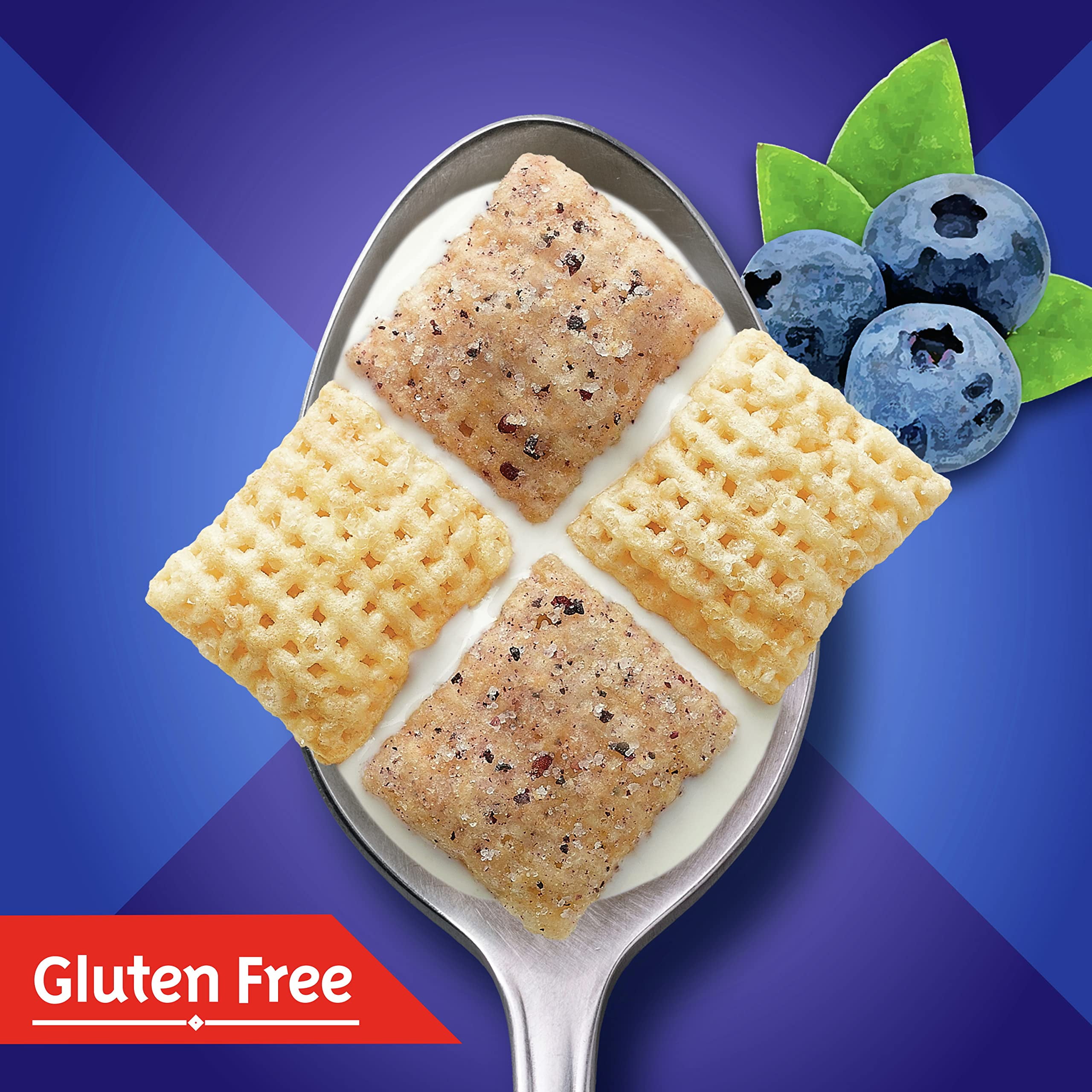 Pack of 2 - Blueberry Chex Cereal, Gluten Free Breakfast Cereal, Made With Whole Grain, 12 Oz Packaging May Vary