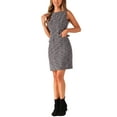 thumbnail image 4 of INSPIRE CHIC Sleeveless Dress for Women's Tweed Pockets Crew Neck Mini Dresses, 4 of 5