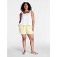 thumbnail image 2 of Time and Tru Women's Linen Blend Shorts with Scalloped Hem, Sizes XS-XXXL, 2 of 6