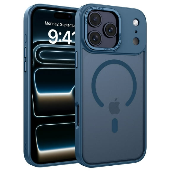 VENINGO Magnetic Case for iPhone 17 Pro 6.3" Compatible with Mag-safe,Translucent Matte Shockproof Scratch Resistant iPhone 17 Pro Case，Blue