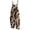 Coffee, variant on Capri Jumpsuits for Women Boho Floral Overalls Loose Fit Rompers Lightweight Travel Vacation Clothes L