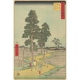 thumbnail image 2 of Andō Hiroshige 13x18 Black Ornate Wood Framed Double Matted Museum Art Print Titled - Akasaka (1855), 2 of 5