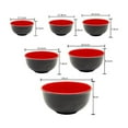 thumbnail image 4 of LOVEVER 2pcs Melamine Black and Red Bowl Imitation Porcelain Rice Soup Bowls Tableware for Restaurant Home (5.5inch), 4 of 6