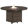 thumbnail image 3 of Home Square Set of 2 Patio Round Fire Pit Table and Loveseat in Medium Brown, 3 of 17