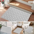 thumbnail image 5 of 2x3 Ft Entryway Area Rug, Grey Morocco Kitchen Rug Runner Washable Floor Mat, Abstract Geometric Leaf Diamond Lattice Non Slip Indoor Door Mat Throw Carpet for Bathroom Living Room Bedroom, 5 of 8