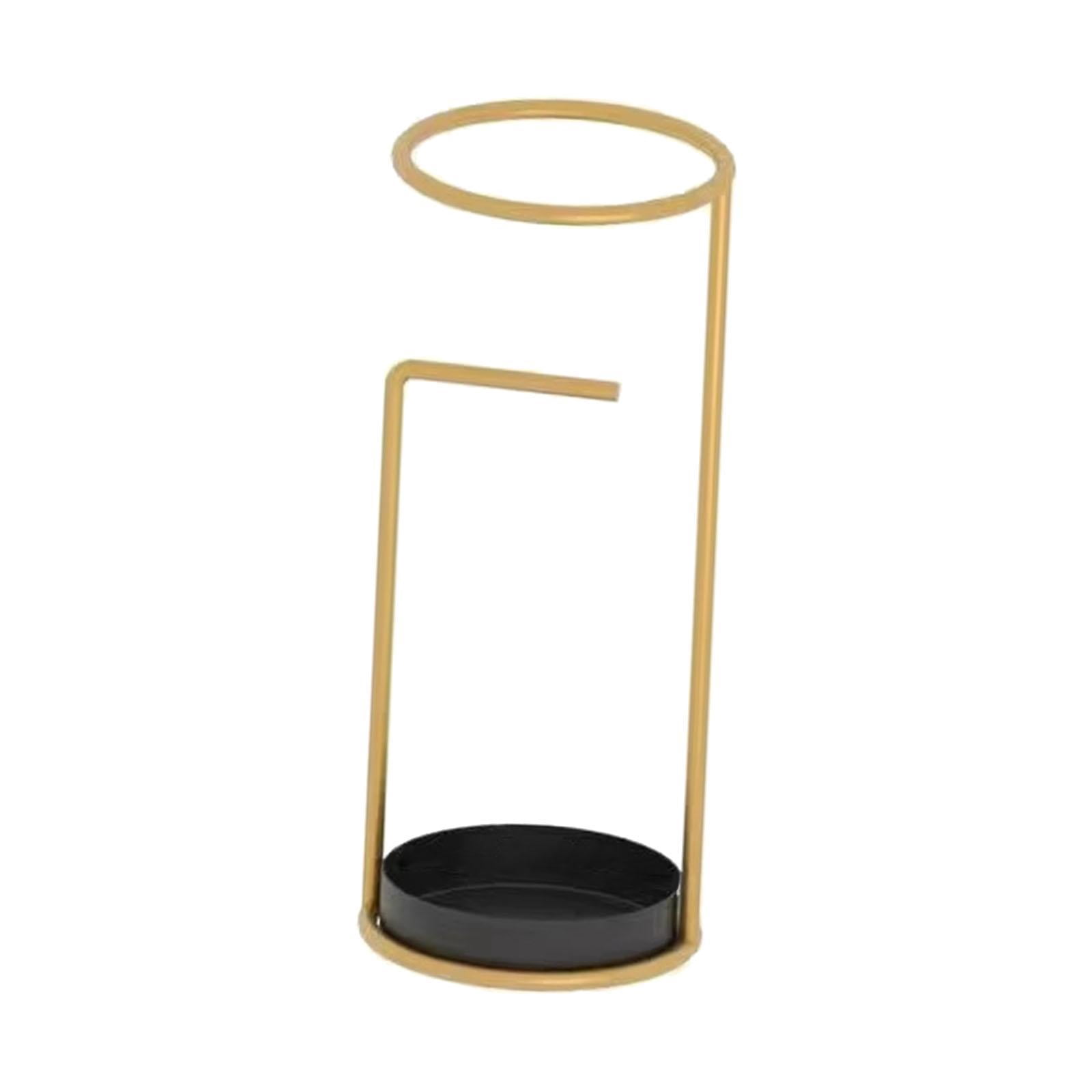 Fiocias Umbrella Stand Holder Umbrella Organizer Bin with Drip Tray for Kitchen Corridor Gold