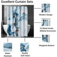 thumbnail image 3 of Blue Gold Marble Shower Curtain Set, Abstract Granite Pattern Shower Curtains for Bathroom Décor, Luxury Modern Waterproof Bath Accessories with 12 Metal Hooks, 72x84 Inch, 3 of 6