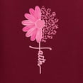 thumbnail image 5 of Wild Bobby, Faith Pink Ribbon Sunflower, Breast Cancer Awareness, Women Graphic Tee, Maroon, X-Large, 5 of 5