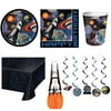 Space Blast Birthday Party Set 39 Pieces,7" Plate,Luncheon Napkin,9 Oz. Cup,Plastic Table Cover,Centerpiece,Danglers