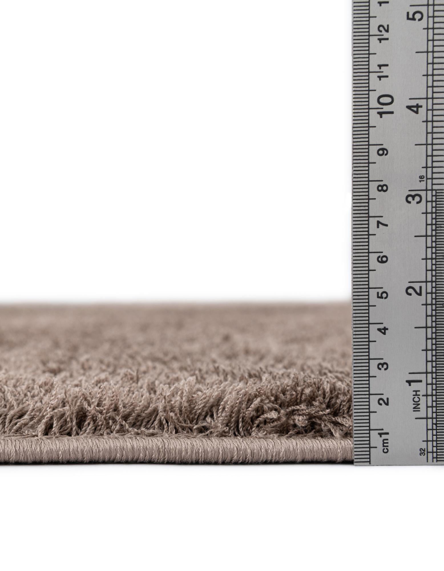 Unique Loom Studio Solid Shag Collection Area Rug - Sky (2' x 6' 9" Runner Brown)