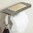 thumbnail image 3 of Estante impermeable para papel higiénico con soporte para estante de almacenamiento para teléfono móvil (dorado), 3 of 8