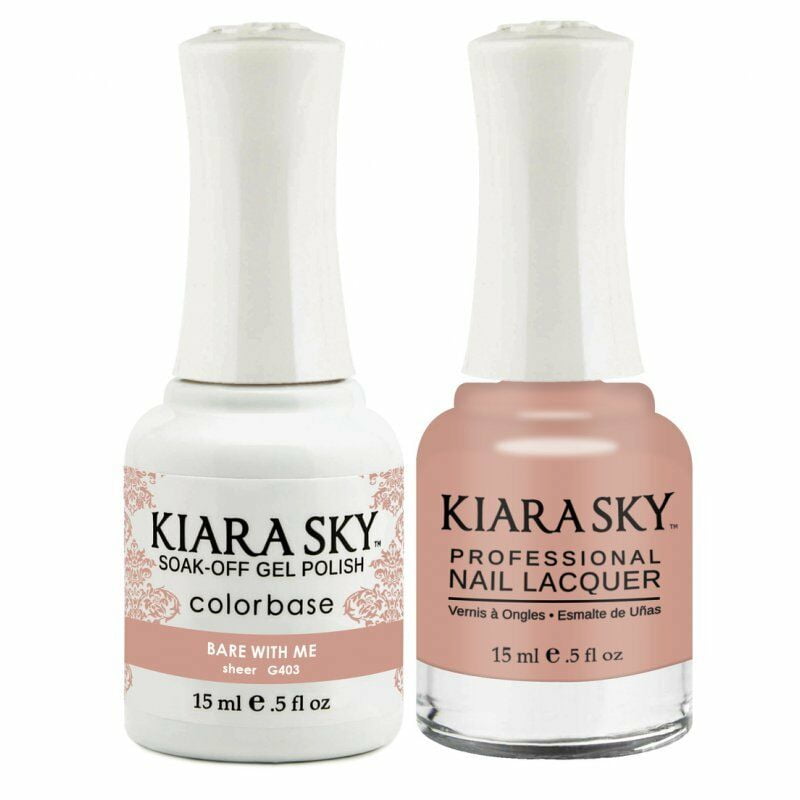 Kiara Sky Professional Soak off Gel & Matching Nail Lacquer, 403 BARE WITH ME