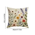 thumbnail image 4 of Yhmxh Wildflower Throw Pillow Covers 18"x18" Floral Faux Embroidery Print Pillow Covers with Zipper Spring Aesthetic Farmhouse Boho Cozy Throw Pillowcases for Living Room Couch Sofa Bed, 4 of 7