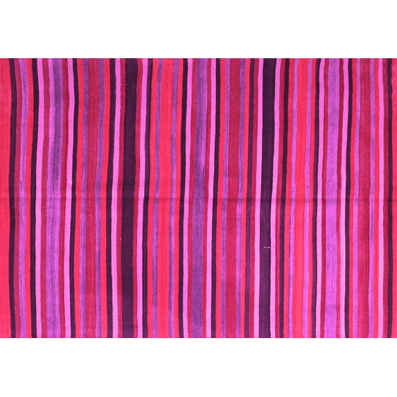 Ahgly Company Indoor Rectangle Oriental Pink Traditional Area Rugs, 5' x 7'