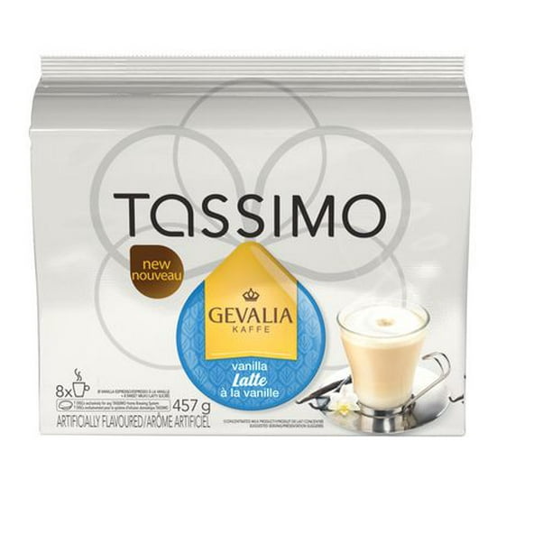 Café T-Discs Gevalia de Tassimo - Latte à la Vanille Paq. de 8 T-Discs vanille et 8 T-Discs lait sucré, 457 g