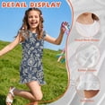 thumbnail image 5 of ZIATUBLES Vintage Floral Print Girls Summer Short Jumpsuits Flutter Sleeves One-Piece Romper Soft Comfort Kids Casual Playsuit with Pockets for 9-10 Y, 5 of 6