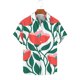 thumbnail image 1 of Camisa Impresa de Manga Larga para Hombre con Cuello Girado, Blusa de Botón Casual Blusa de Manga Corta, 1 of 4