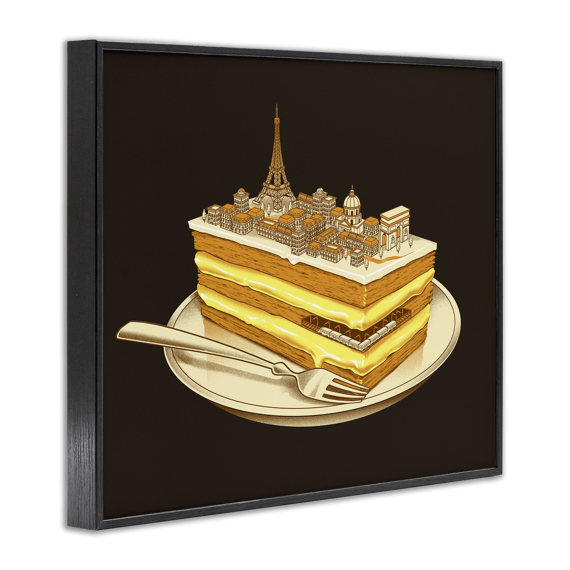 Stupell Industries Hungry For Travels Paris Black Framed Giclee Art, design by Tobe Fonseca