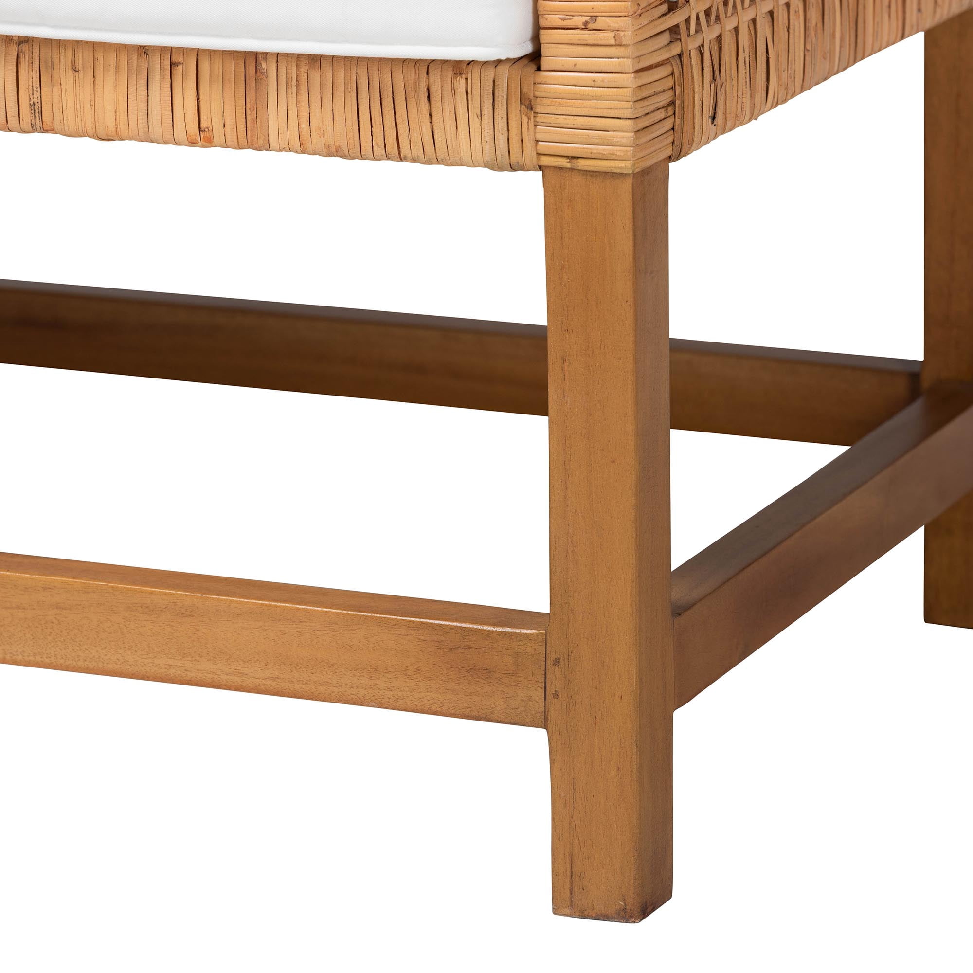 bali & pari Vivan Boho Accent Bench, Natural Rattan