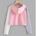 thumbnail image 3 of Vedolay Womens Hoodies Zip Up Womens 2023 Casual Striped Sweatshirt Oversized Long Sleeve Pullover Tops,Pink XXL, 3 of 4